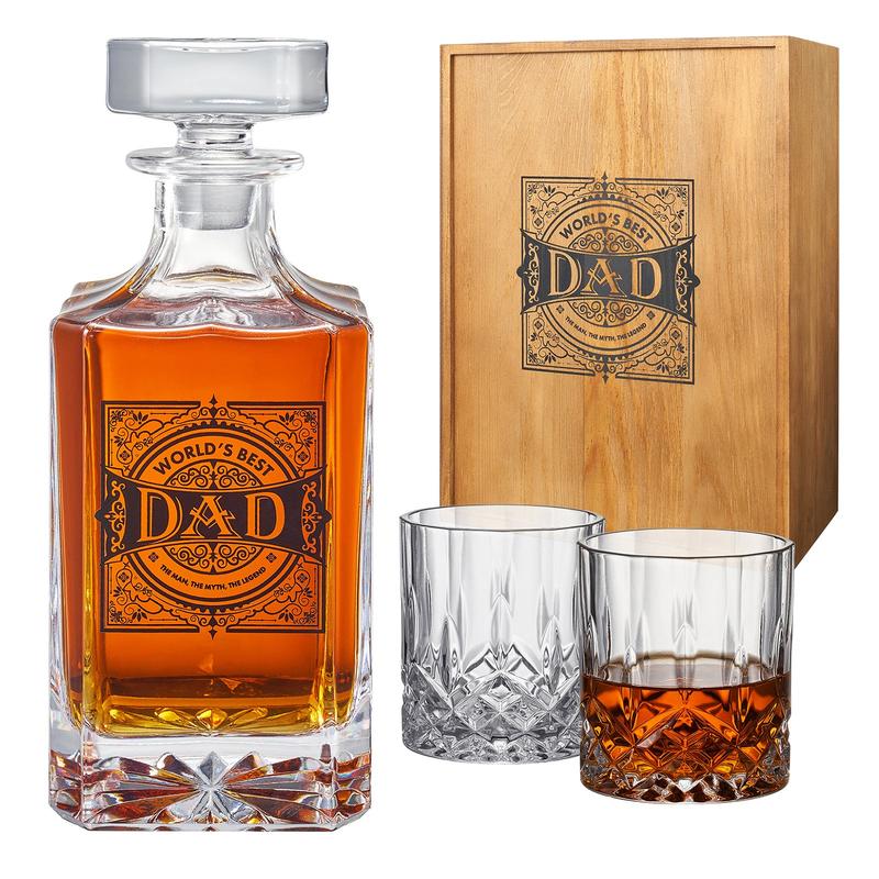Personalized Fod Dad Whiskey Decanter Gift Set