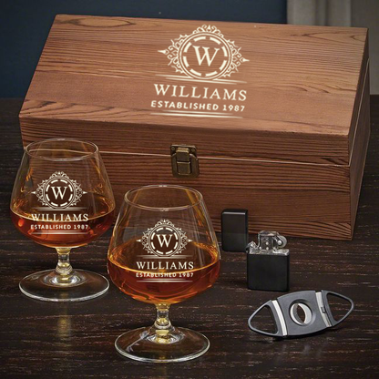 Cognac Glasses Set, PERSONALIZED COGNAC GIFT