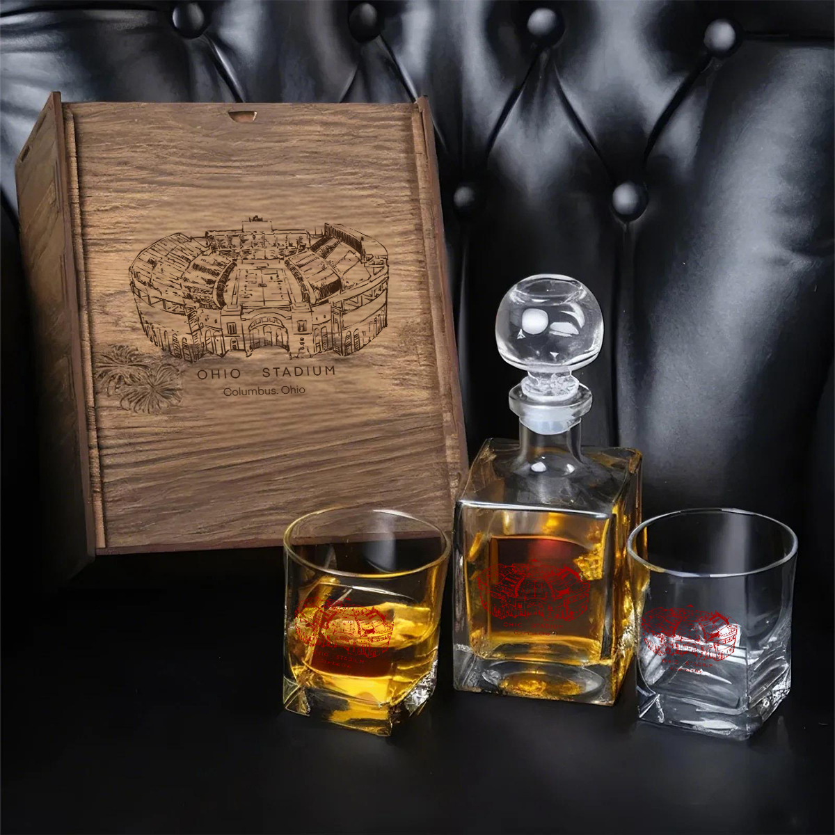 Ohio Stadium - Ohio State Buckeyes Whiskey Set