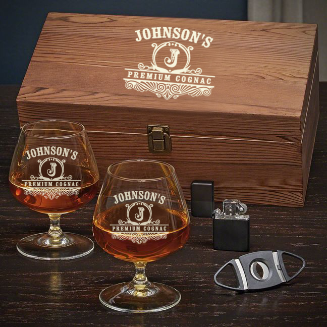 Cognac Glasses Set, PERSONALIZED COGNAC GIFT