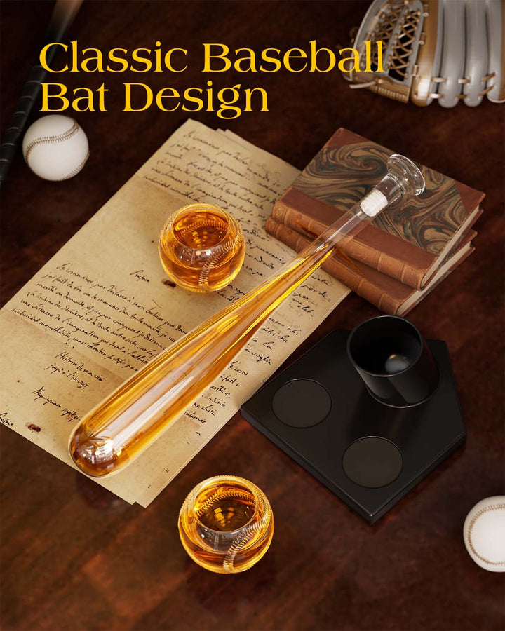 Baseball Bat 20 Oz Whiskey Decanter Set, Gift For Men, Coach, Boyfriend