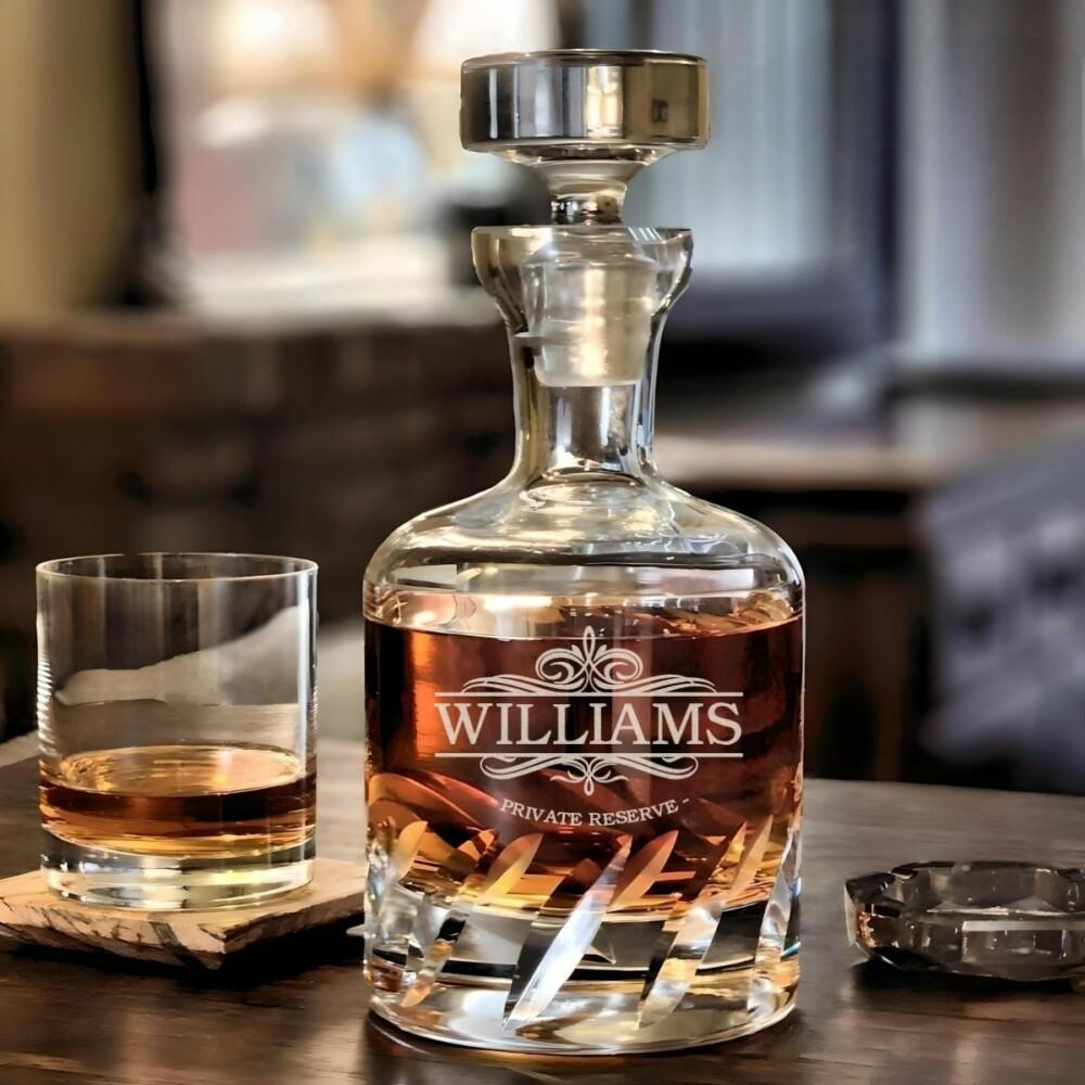 Personalized Beveled Blade Decanter | Luxe