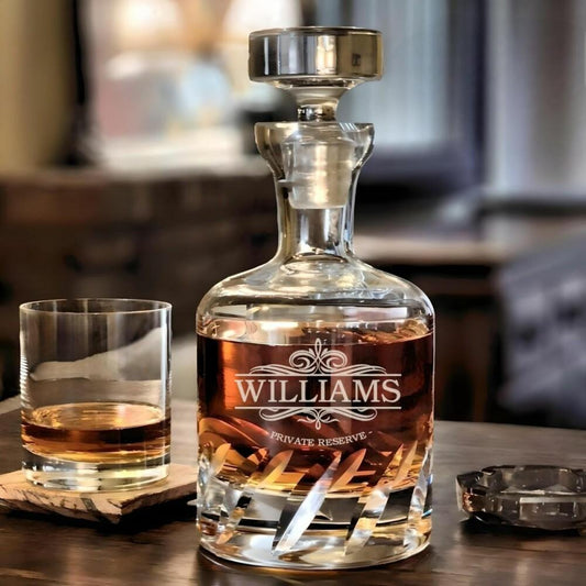 Personalized Beveled Blade Decanter | Luxe