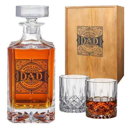Personalized Fod Dad Whiskey Decanter Gift Set