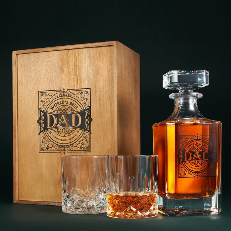 Personalized Fod Dad Whiskey Decanter Gift Set