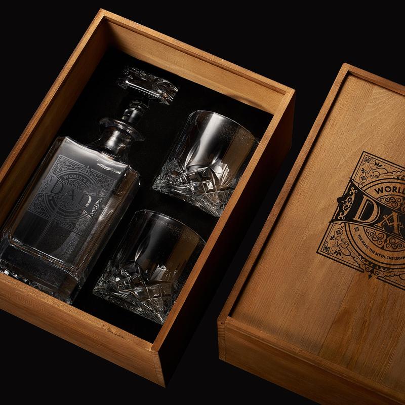 Personalized Fod Dad Whiskey Decanter Gift Set