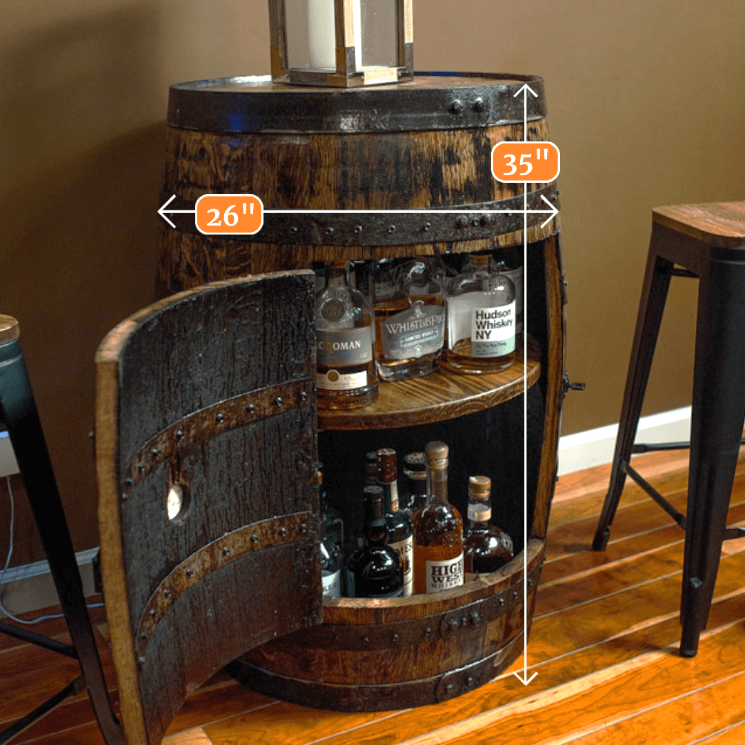 Deluxe Refurbished Whiskey Barrel Cabinet