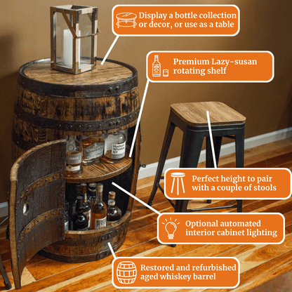 Deluxe Refurbished Whiskey Barrel Cabinet