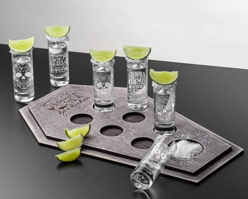 Unique Tequila Shot Glasses, Engraved Shot Glasses Set