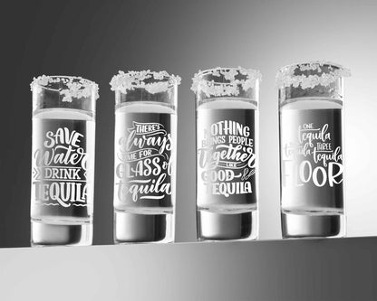 Personalized Tequila Glasses Set,with Flight Board