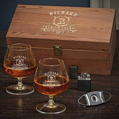 Cognac Glasses Set, PERSONALIZED COGNAC GIFT