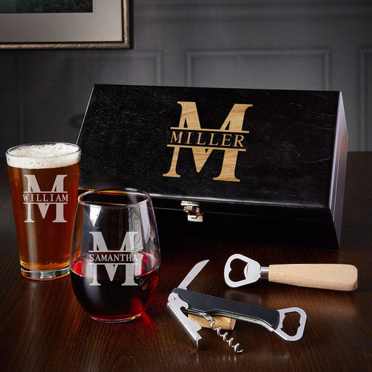 Custom His and Hers 5pc Gift Set - Ebony Box