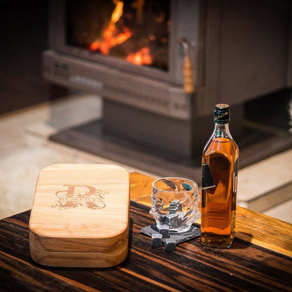 Make Every Sip Special - Personalised Whiskey Decanter Set with Custom Engraved Wooden Gift Box