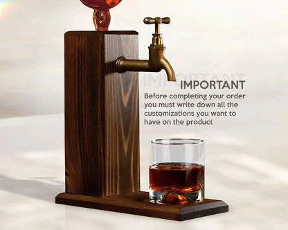 Personalized Wooden Whiskey Dispenser - Embossed Name Liquor Dispenser for Home Bar Decor.