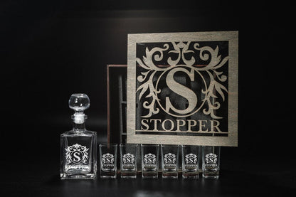 CUSTOM TEQUILA DECANTER SET SET, PERSONALIZED CHRISTMAS' GIFT