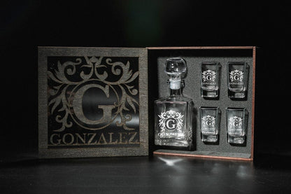 CUSTOM TEQUILA DECANTER SET SET, PERSONALIZED CHRISTMAS' GIFT