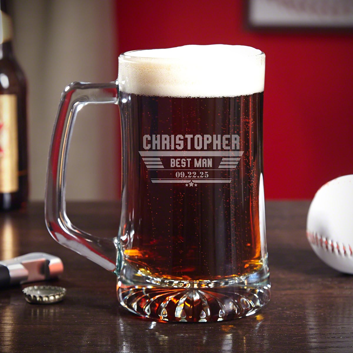 Custom 25oz Beer Mugs - 5 Groomsmen Gifts