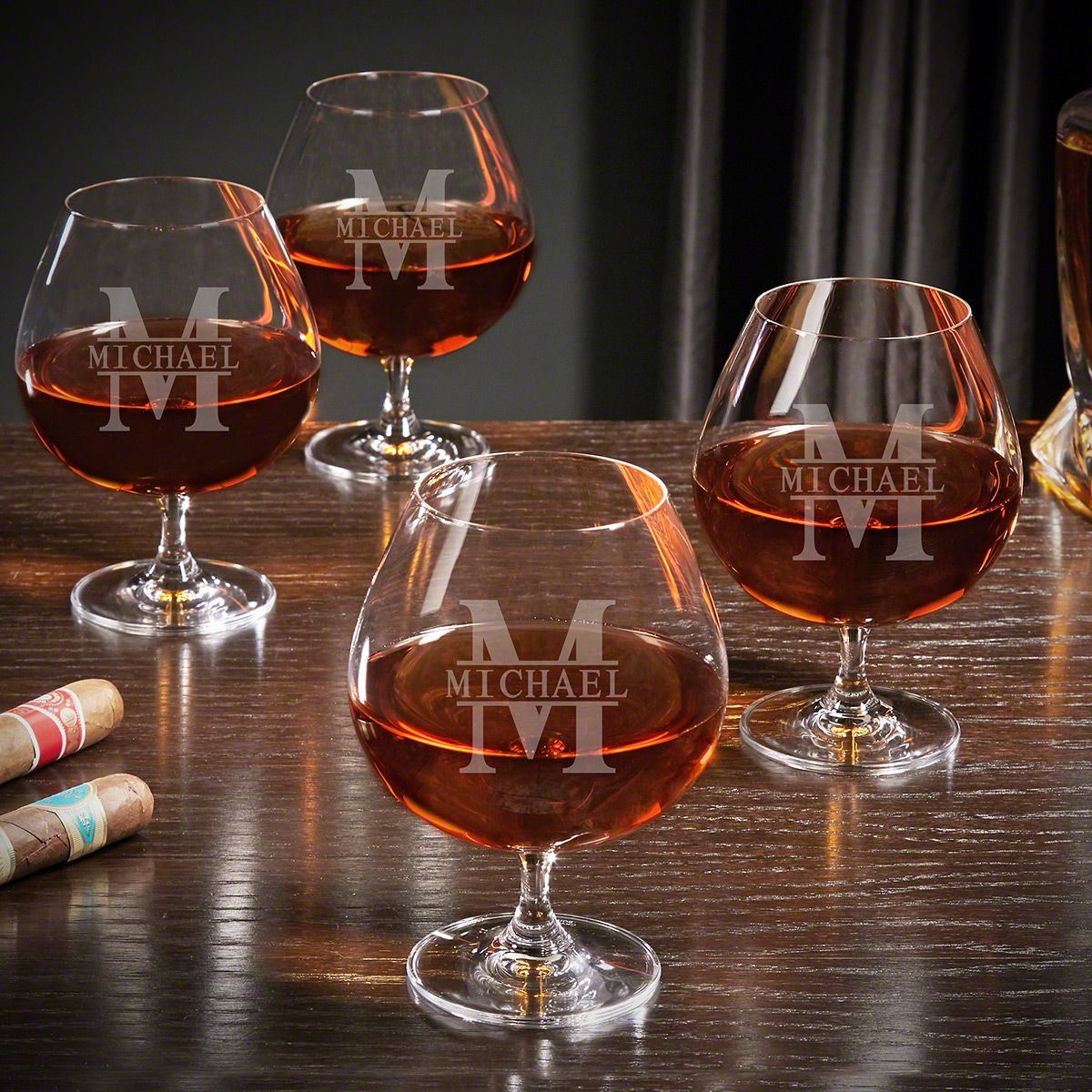 Custom Cognac Glasses Set - Ebony Box