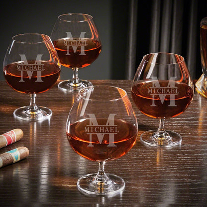 Custom Cognac Glasses Set - Ebony Box